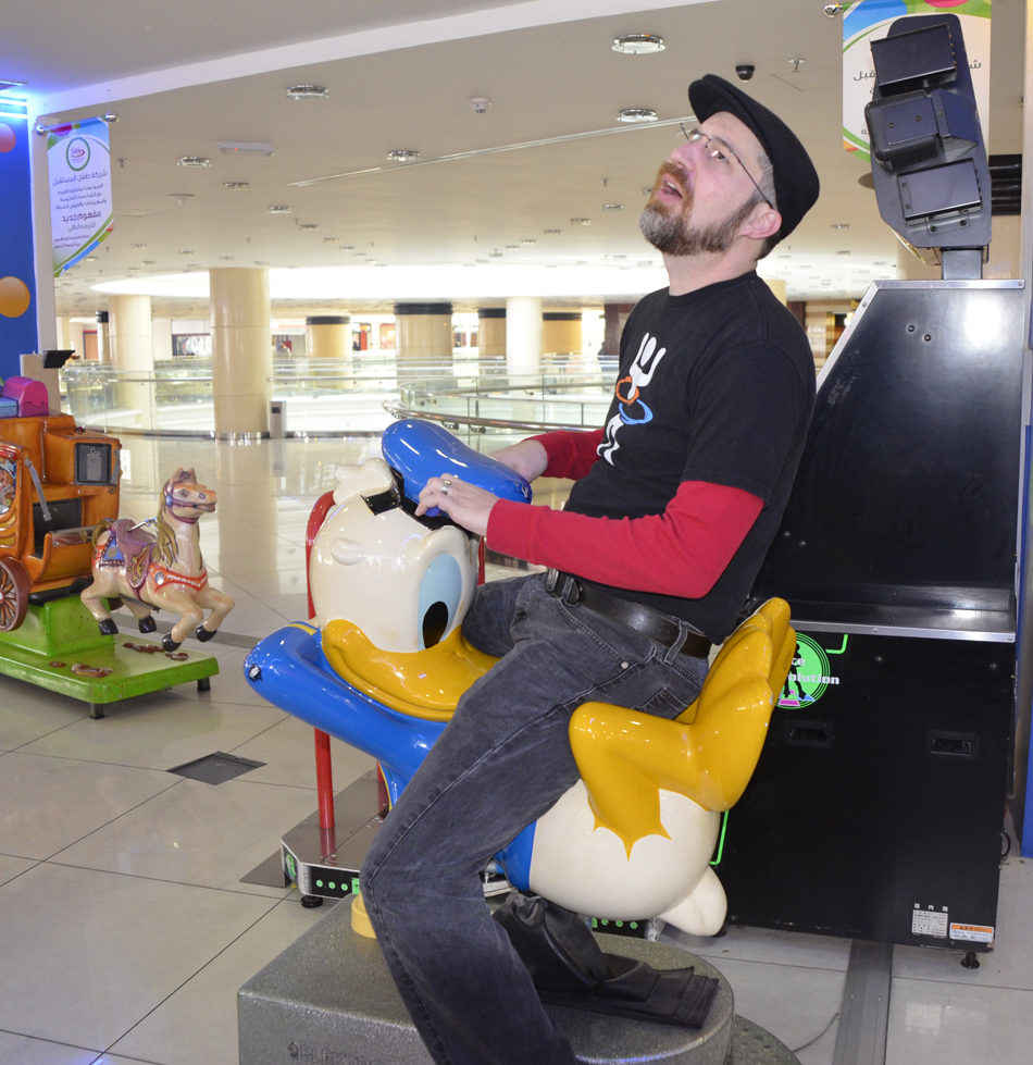 Our intrepid explorer out in the world, Steve/Wizzer (Hey, that’s me!) has stumbled across the internet classic.  I felt that I needed to be in the shot so you would know that it was really me that found this thing. For those wondering, these were in a local mall here in Kuwait...